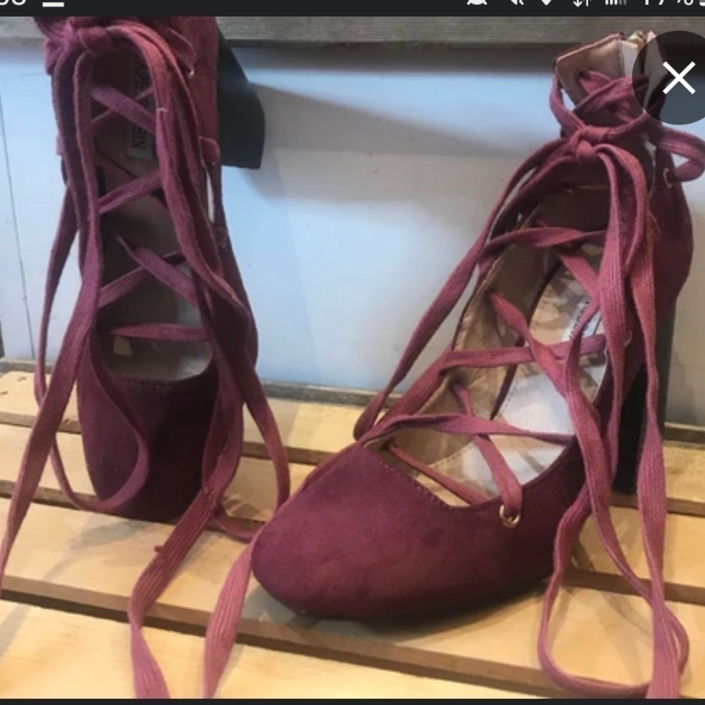 Olive green ballerina lace up heels - Picture 2 of 7